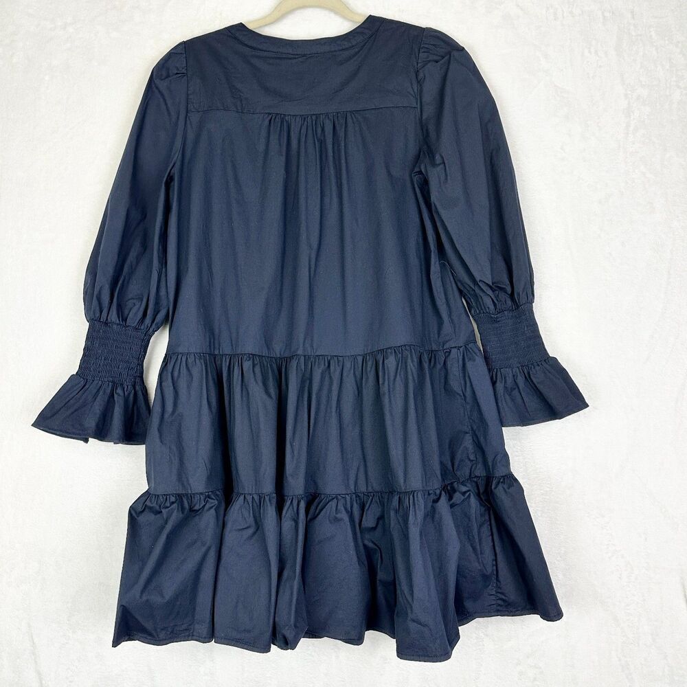 Tuckernuck Pomander Place Kenzo Cotton Poplin Dress Size Medium Navy Blue - Picture 4 of 7